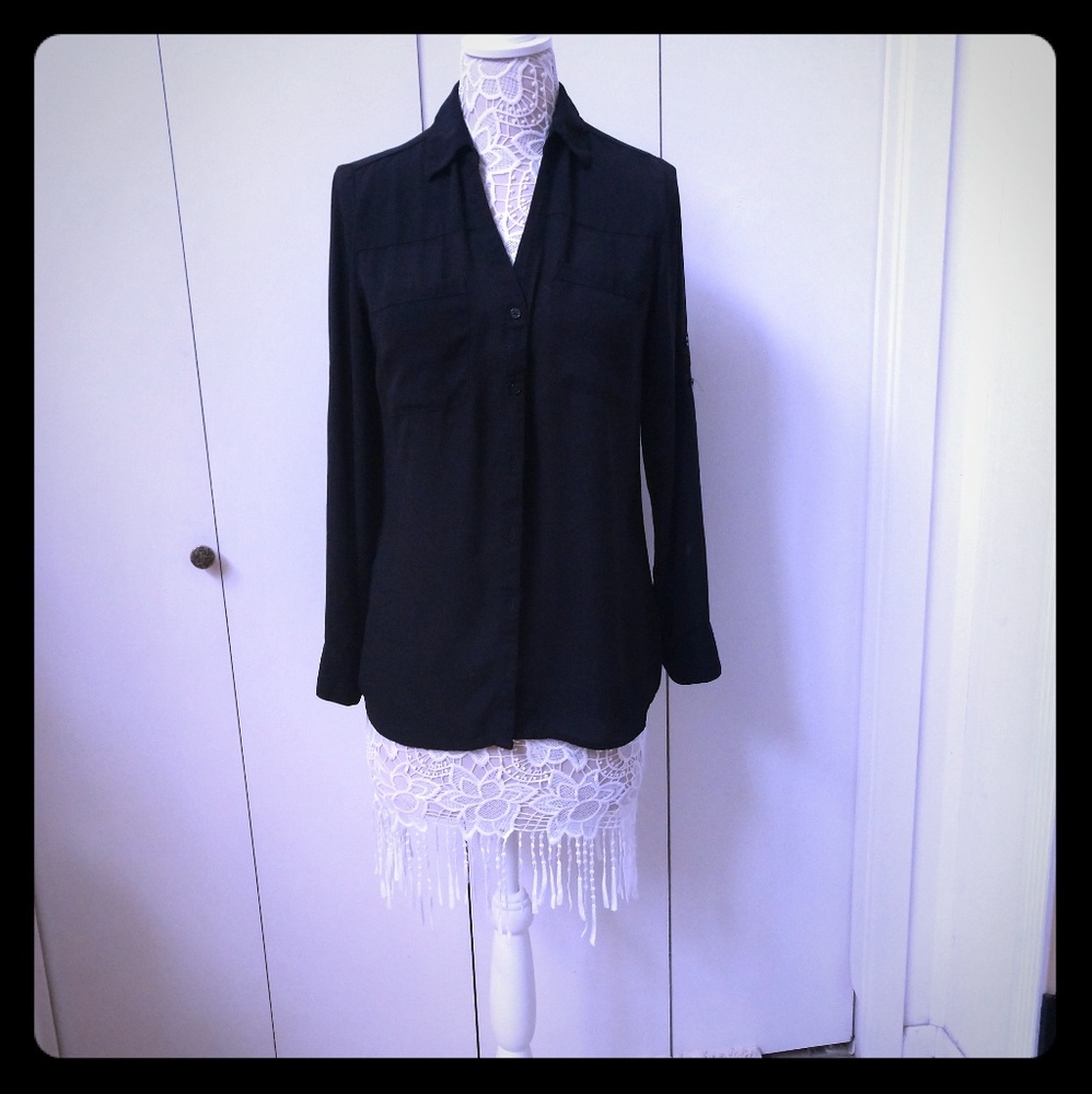 EXPRESS black long sleeve shirt